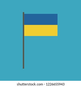 Ukraine flag icon in flat design. Independence day or National day holiday concept.