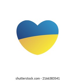 Ukraine flag icon in heart shape isolated on white. blue yellow. National symbol. Ukrainian flag symbol. European country. isolated on white background. Vector illustration