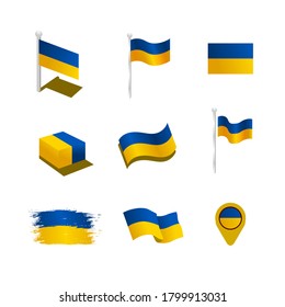 ukraine flag icon set collection, easy editable, additional size include layer by layer