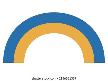 Ukraine flag icon in the shape of a bow.