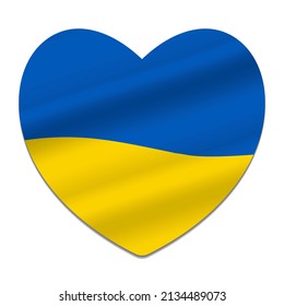 Icono de la bandera de Ucrania en forma de corazón