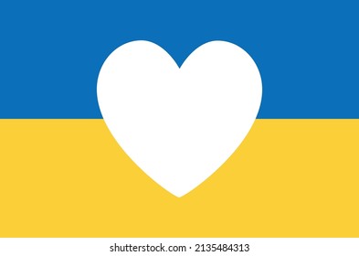 Ukraine flag icon with shape of heart. Abstract ukrainian flag with love symbol concept flat vector