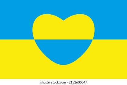 Die Flagge der Ukraine Symbol in der Form des Herzens. Abstrakte patriotische ukrainische Flagge mit Liebessymbol. Blaue und gelbe konzeptionelle Idee - mit der Ukraine in seinem Herzen. Unterstützung des Landes während der Besetzung