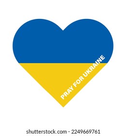 Die Flagge der Ukraine Symbol in Form von Herz. Bete für die Ukraine! Vektorgrafik