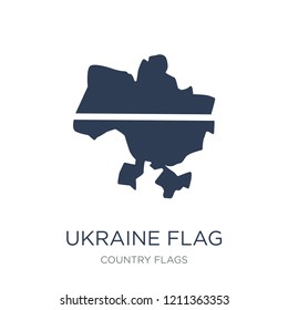 Ukraine flag icon. Trendy flat vector Ukraine flag icon on white background from Country Flags collection, vector illustration can be use for web and mobile, eps10