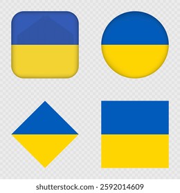 Ukraine Flag Icons Pack. Vector illustration.