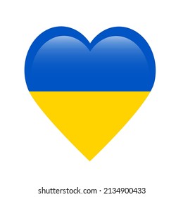 Ukraine flag icons in the shape of heart .Support Ukraine.Save Ukraine.Stop War.Pray for Ukraine.