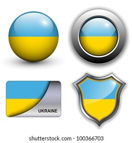 Ukraine flag icons theme.