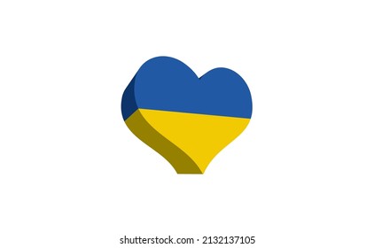 Ukraine flag inside a heart. Ukrainian symbol. Love. 