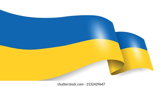 Ukraine flag isolate on white background. Ukraine Forever concept banner. Abstract yellow and blue background. Vector illustration