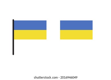 Ukraine-Flagge einzeln auf weißem Hintergrund