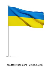 Bandera de Ucrania aislada en blanco. Vector EPS10