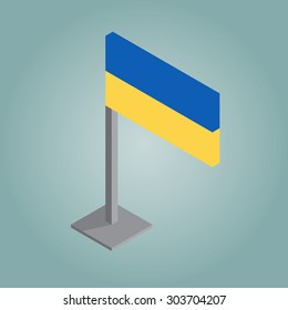 ukraine flag isometric style