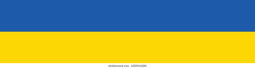 Ukraine Flag long and rectangular vector design and illustration , National flag of Ukraine