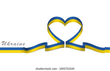 ukraine flag and love ribbon