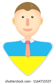 Ukraine flag man icon