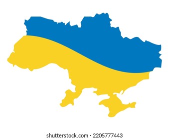 ukrainische Flagge auf Karte Symbol
