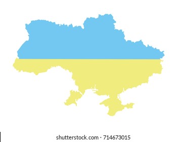 Ukraine flag map vector illustration isolated no background