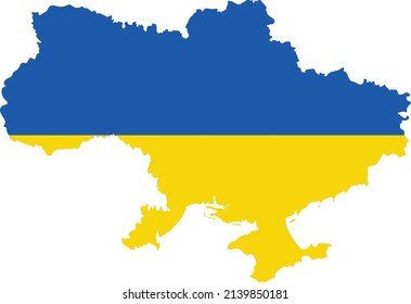 Ukraine flag in map vector, no war