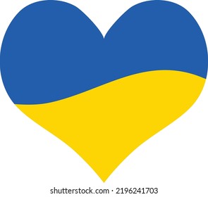 Ukraine Flag National Europe Emblem Heart Icon Vector Illustration Abstract Design Element
