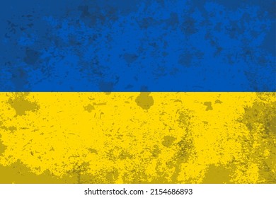 Ukraine flag national symbol background grunge vintage texture. Ukrainian flag background