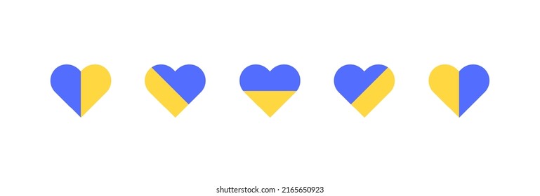 Ukraine flag. Flag of Ukraine. National symbol. Heart shape
