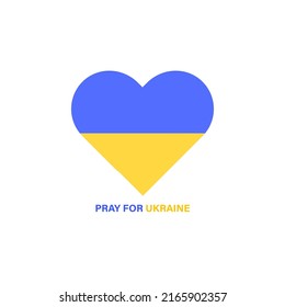 Ukraine flag. Flag of Ukraine. National symbol. Heart shape