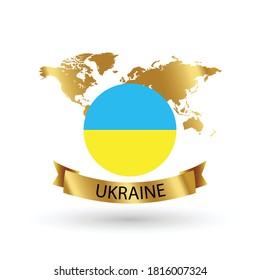 Ukraine Flag .official national flags of the world series. circular design . Vector