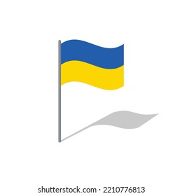 Ukraine flag on pole vector graphics