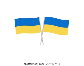 Ukraine flag on white background. Waving Ukraine Flag. National symbol. Vector illustration