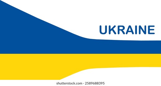Ukraine flag on a white background. Vector illustration.
