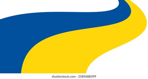 Ukraine flag on a white background. Vector illustration.