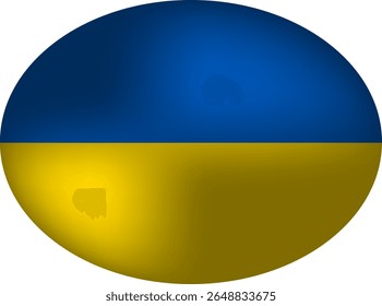 Ukraine Flag Oval Sphere - Patriotic Ukrainian Emblem