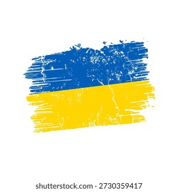 Ukraine flag paint brush stroke with grunge effect vector illustration