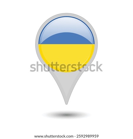 ukraine flag pin vector design