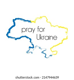 Ukraine flag praying concept vector illustration. Pray For Ukraine peace. Save Ukraine from russia.