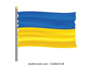 Bandera de Ucrania, vector realista, bandera ondeando