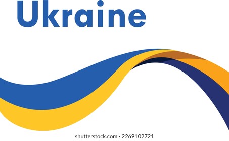 Bandera de Ucrania con diseño vectorial dibujado 