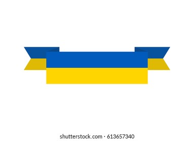 Ukraine Flag ribbon isolated. Ukrainian banner tape. state symbol
