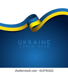 Ukraine Flag Ribbon : Vector Illustration