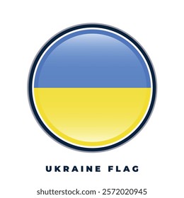 Ukraine flag round design circle vector template