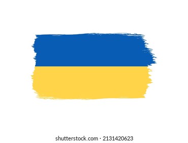 Ukraine flag - round icon.  Ukraine flag brush concept. Flag of Ukraine with brush effect, Ukraine flag Illustration