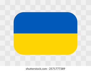 Ukraine flag - rounded rectangle colorful flag representing a country cultural identity and heritage. The essence of national pride and unity. Vector flag on transparent background.