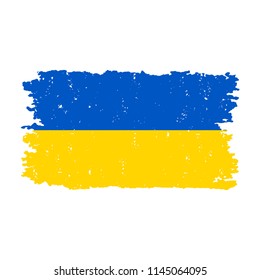 Ukraine flag rubber stamp texture. Blue and yellow flag. Vector ukraine country flag, national and patriotic illustration