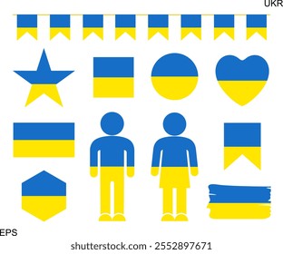 Bandeira da Ucrânia. Bandeira isolada da Ucrânia sobre fundo branco