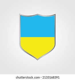 Ukraine Flag with Shield Frame