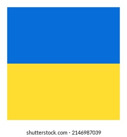 Ukraine flag square background, symbol of peace and freedom. National blue-yellow sign of independence, backdrop, icon. Country wallpaper. Isolated. Vector illustration
