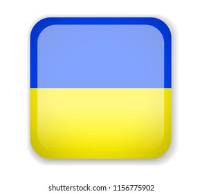 Ukraine Flag. Square bright Icon. Vector Illustration