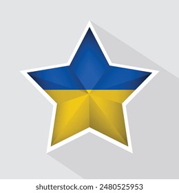 Ukraine Flag Star Shape Icon