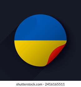 Ukraine Flag Sticker Vector Illustration